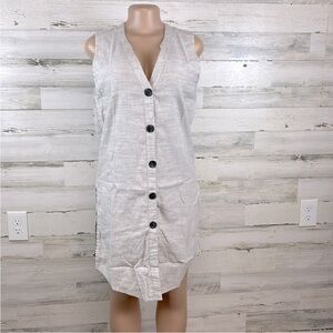 Calligraphie linen cotton blend lagenlook sleeveless tunic size medium